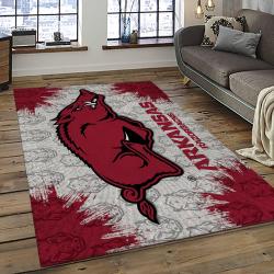 ncaa arkansas razorbacks college sport basketball and foolball team logo rectangle area rug dark room ar11