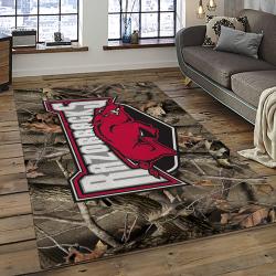 ncaa arkansas razorbacks college sport basketball and foolball team logo rectangle area rug dark room ar13
