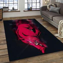 ncaa arkansas razorbacks college sport basketball and foolball team logo rectangle area rug dark room ar18