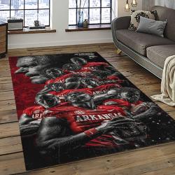ncaa arkansas razorbacks college sport basketball and foolball team logo rectangle area rug dark room ar22