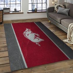 ncaa arkansas razorbacks college sport basketball and foolball team logo rectangle area rug dark room ar25