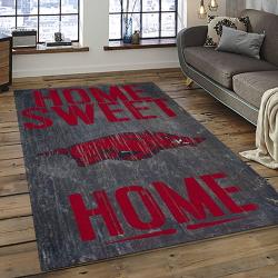 ncaa arkansas razorbacks college sport basketball and foolball team logo rectangle area rug dark room ar29