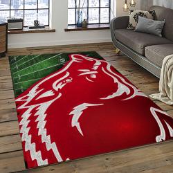 ncaa arkansas razorbacks college sport basketball and foolball team logo rectangle area rug dark room ar30