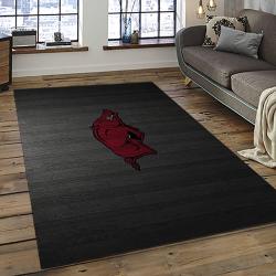 ncaa arkansas razorbacks college sport basketball and foolball team logo rectangle area rug dark room ar32