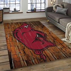 ncaa arkansas razorbacks college sport basketball and foolball team logo rectangle area rug dark room ar37