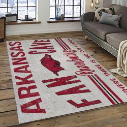 ncaa arkansas razorbacks college sport basketball and foolball team logo rectangle area rug dark room ar38
