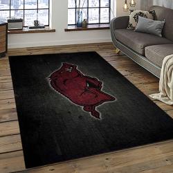ncaa arkansas razorbacks college sport basketball and foolball team logo rectangle area rug dark room ar46