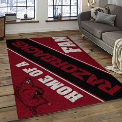 ncaa arkansas razorbacks college sport basketball and foolball team logo rectangle area rug dark room ar49