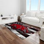 ncaa arkansas razorbacks college sport basketball and foolball team logo rectangle area rug light room ar12