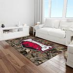 ncaa arkansas razorbacks college sport basketball and foolball team logo rectangle area rug light room ar13