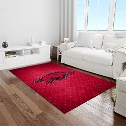 NCAA Arkansas Razorbacks College Sport Basketball And Foolball Team Logo Rectangle Area Rug AR15