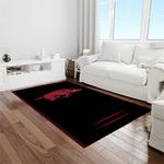 ncaa arkansas razorbacks college sport basketball and foolball team logo rectangle area rug light room ar26