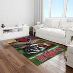 ncaa arkansas razorbacks college sport basketball and foolball team logo rectangle area rug light room ar27