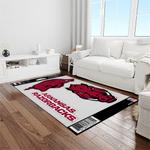 ncaa arkansas razorbacks college sport basketball and foolball team logo rectangle area rug light room ar35