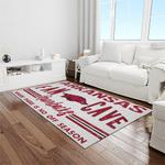 ncaa arkansas razorbacks college sport basketball and foolball team logo rectangle area rug light room ar38