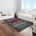 ncaa arkansas razorbacks college sport basketball and foolball team logo rectangle area rug light room ar41