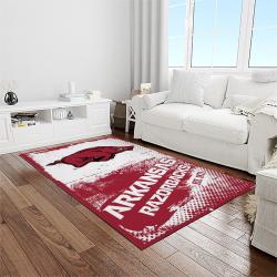 NCAA Arkansas Razorbacks College Sport Basketball And Foolball Team Logo Rectangle Area Rug AR51