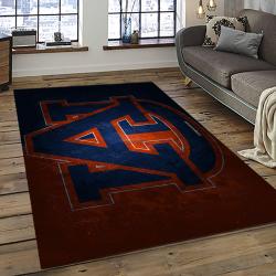 ncaa auburn tigers college sport basketball and foolball team logo rectangle area rug dark room ats02