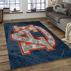 ncaa auburn tigers college sport basketball and foolball team logo rectangle area rug dark room ats15