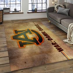 ncaa auburn tigers college sport basketball and foolball team logo rectangle area rug dark room ats17