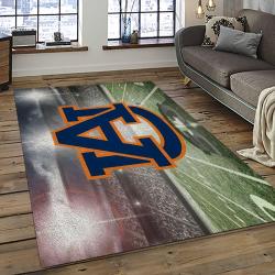 ncaa auburn tigers college sport basketball and foolball team logo rectangle area rug dark room ats22