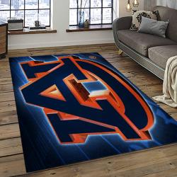 ncaa auburn tigers college sport basketball and foolball team logo rectangle area rug dark room ats24