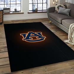 ncaa auburn tigers college sport basketball and foolball team logo rectangle area rug dark room ats25