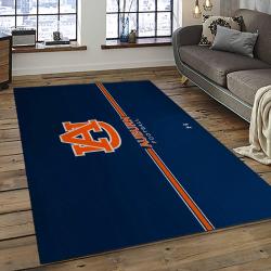 ncaa auburn tigers college sport basketball and foolball team logo rectangle area rug dark room ats28
