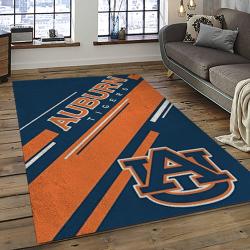 ncaa auburn tigers college sport basketball and foolball team logo rectangle area rug dark room ats30