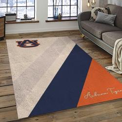 ncaa auburn tigers college sport basketball and foolball team logo rectangle area rug dark room ats31