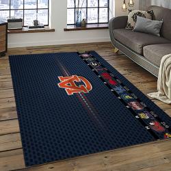 ncaa auburn tigers college sport basketball and foolball team logo rectangle area rug dark room ats32