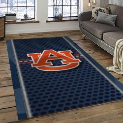 ncaa auburn tigers college sport basketball and foolball team logo rectangle area rug dark room ats33