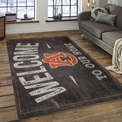 ncaa auburn tigers college sport basketball and foolball team logo rectangle area rug dark room ats35