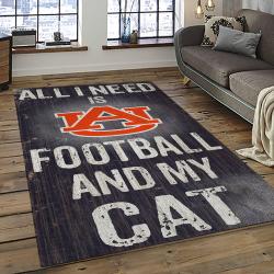 ncaa auburn tigers college sport basketball and foolball team logo rectangle area rug dark room ats45