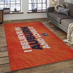 ncaa auburn tigers college sport basketball and foolball team logo rectangle area rug dark room ats49