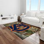 ncaa auburn tigers college sport basketball and foolball team logo rectangle area rug light room ats09