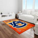 ncaa auburn tigers college sport basketball and foolball team logo rectangle area rug light room ats13