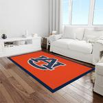 ncaa auburn tigers college sport basketball and foolball team logo rectangle area rug light room ats14