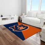 ncaa auburn tigers college sport basketball and foolball team logo rectangle area rug light room ats27