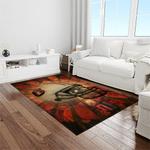 ncaa auburn tigers college sport basketball and foolball team logo rectangle area rug light room ats52