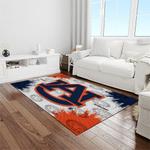 ncaa auburn tigers college sport basketball and foolball team logo rectangle area rug light room ats54