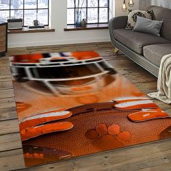 ncaa clemson tigers college sport basketball and foolball team logo rectangle area rug dark room ct15