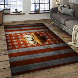 ncaa clemson tigers college sport basketball and foolball team logo rectangle area rug dark room ct19