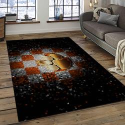 ncaa clemson tigers college sport basketball and foolball team logo rectangle area rug dark room ct25