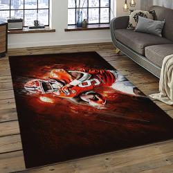 ncaa clemson tigers college sport basketball and foolball team logo rectangle area rug dark room ct34