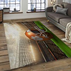 ncaa clemson tigers college sport basketball and foolball team logo rectangle area rug dark room ct36