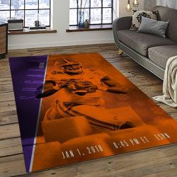 ncaa clemson tigers college sport basketball and foolball team logo rectangle area rug dark room ct38