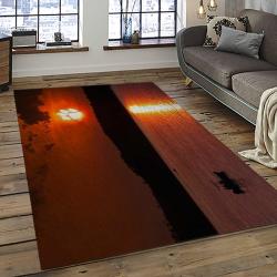 ncaa clemson tigers college sport basketball and foolball team logo rectangle area rug dark room ct44