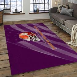 ncaa clemson tigers college sport basketball and foolball team logo rectangle area rug dark room ct64