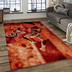 ncaa clemson tigers college sport basketball and foolball team logo rectangle area rug dark room ct85